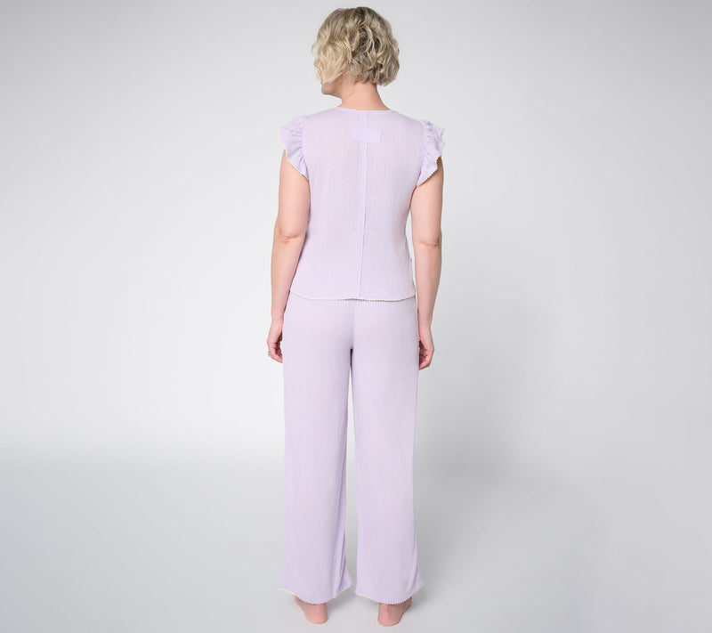 Ocean Pacific Ruffle Sleeve Pointelle Lounge Set — View 3