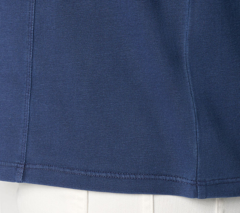LOGO by Lori Goldstein Everyday Cotton Elbow Sleeve Seamed Top — View 16