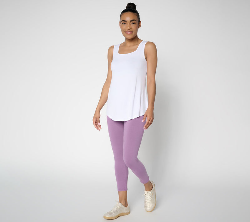LOGO Layers by Lori Goldstein Regular Washed Cropped Leggings — View 5