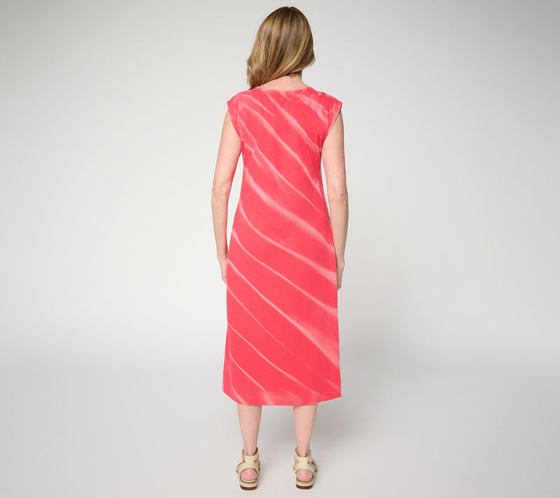 LOGO by Lori Goldstein Reg 100% Cotton Dye Effect Midi Dress — View 12