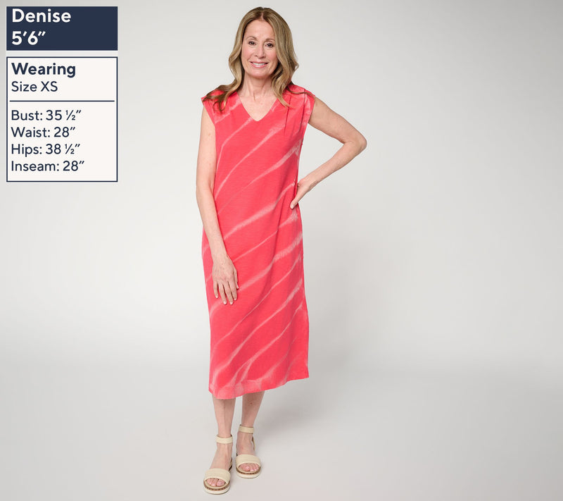 LOGO by Lori Goldstein Pet 100% Cotton Dye Effect Midi Dress — View 11