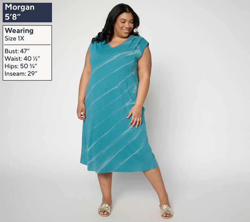 LOGO by Lori Goldstein Pet 100% Cotton Dye Effect Midi Dress — View 10