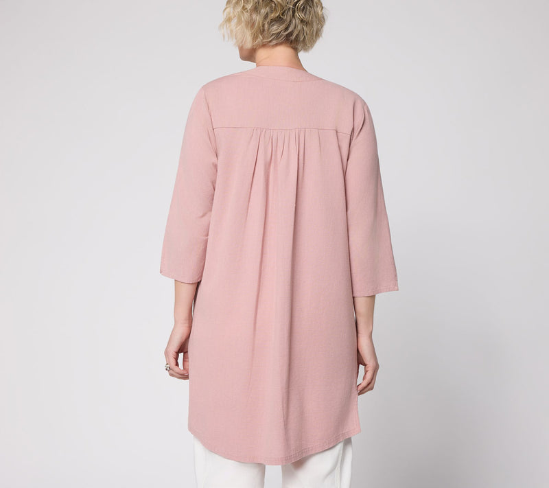 LOGO Lavish by Lori Goldstein Pet 3/4 Sleeve Embroidered Duster — View 7