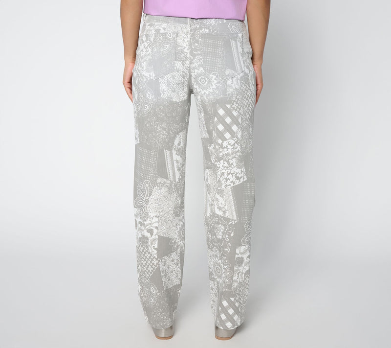 LOGO by Lori Goldstein Regular PD Full Length Printed Jeans — View 6