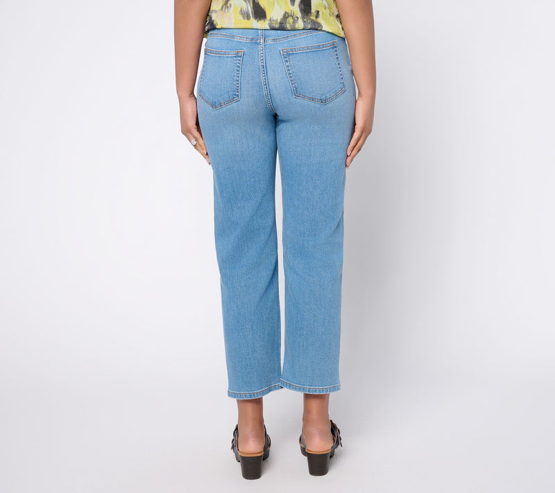 LOGO by Lori Goldstein Regular Indigo StraightCropped Leg Jeans — View 10