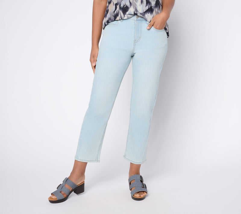 LOGO by Lori Goldstein Regular Indigo StraightCropped Leg Jeans — View 5