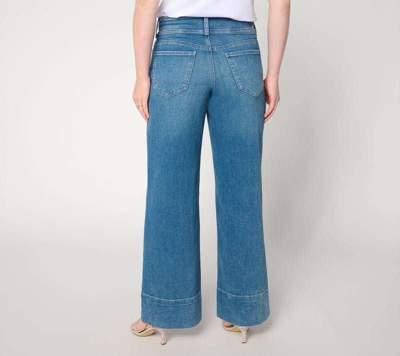 NYDJ Teresa Petite Wide-Leg Jean w/ Wide Waistband & Hem — View 3