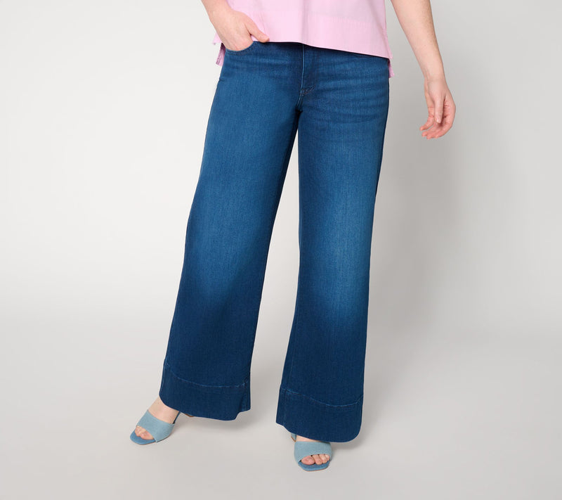 NYDJ Teresa Petite Wide-Leg Jean w/ Wide Waistband & Hem — View 12