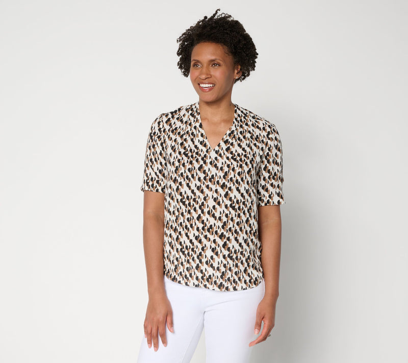 NYDJ Short Sleeve Charming Printed Blouse — View 13