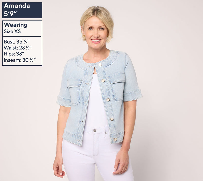 BEAUTIFUL by Lawrence Zarian Deluxe Denim Button Front Icon Jacket — View 2