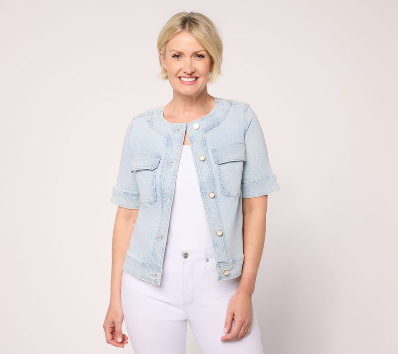 BEAUTIFUL by Lawrence Zarian Deluxe Denim Button Front Icon Jacket — Main view