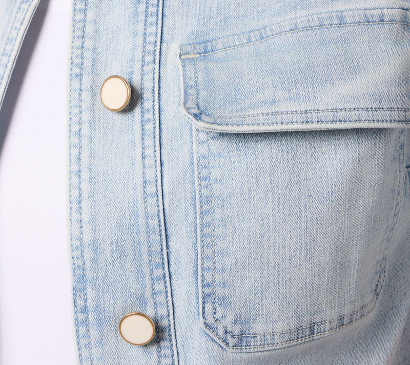 BEAUTIFUL by Lawrence Zarian Deluxe Denim Button Front Icon Jacket — View 5