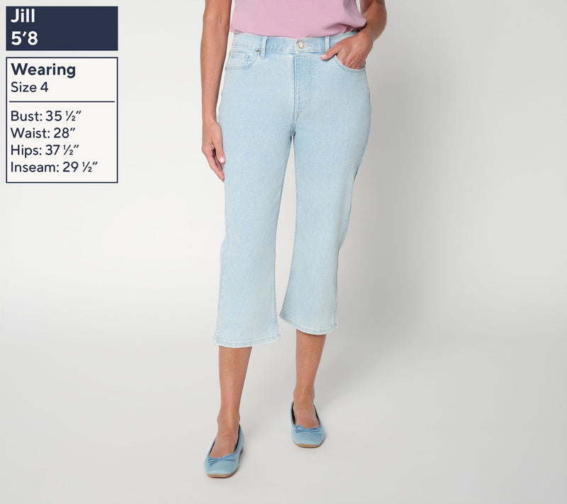 BEAUTIFUL by Lawrence Zarian Petite Deluxe Denim Capri - Indigo — View 3