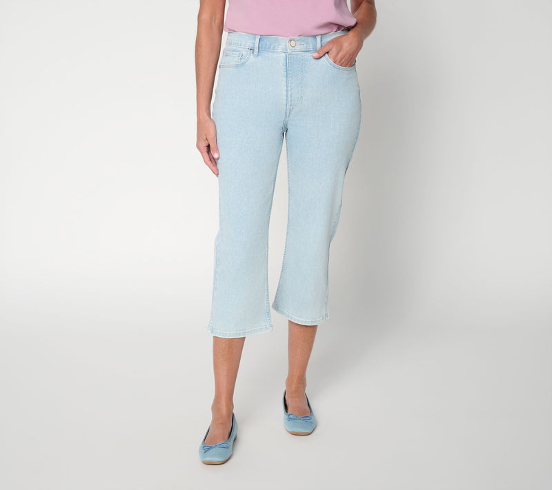 BEAUTIFUL by Lawrence Zarian Petite Deluxe Denim Capri - Indigo — Main view