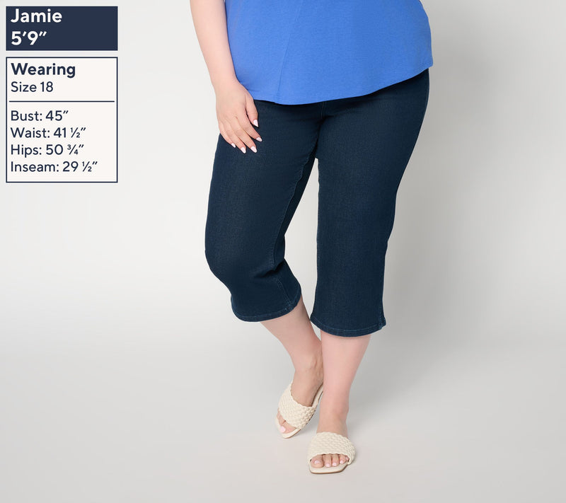 BEAUTIFUL by Lawrence Zarian Petite Deluxe Denim Capri - Indigo — View 2