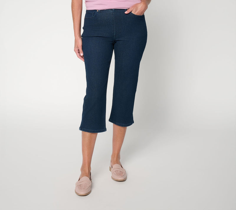 BEAUTIFUL by Lawrence Zarian Petite Deluxe Denim Capri - Indigo — View 11