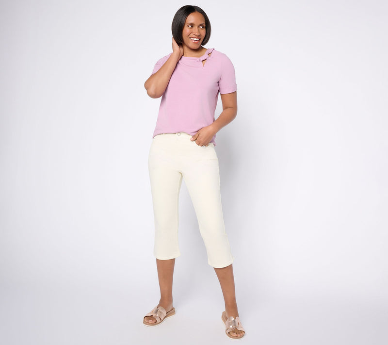 BEAUTIFUL by Lawrence Zarian Petite Deluxe Denim Capri — View 6