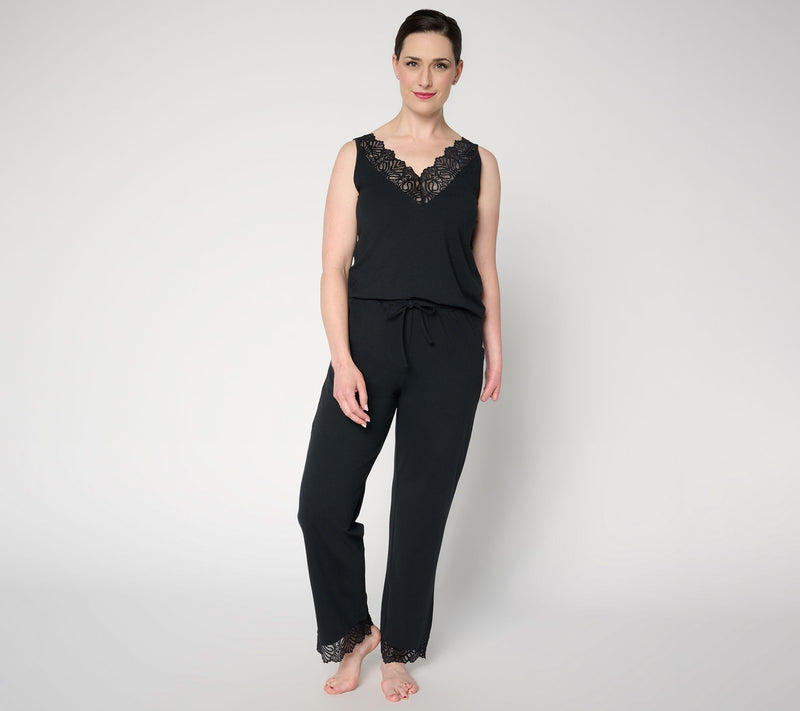 Lattelove Cotton Modal Lace Trim Pajama Set — View 11