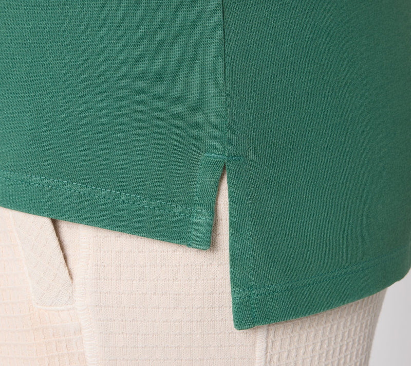 AnyBody Washed Cotton V-Neck Seamed Top With Cap Sleeve — View 5