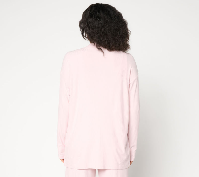 Lattelove Open Front Ribbed Cardigan — View 9