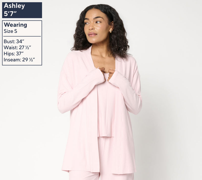 Lattelove Open Front Ribbed Cardigan — View 8