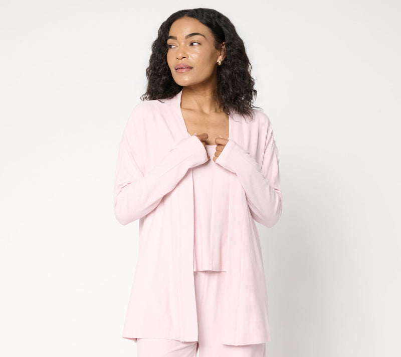 Lattelove Open Front Ribbed Cardigan — View 7