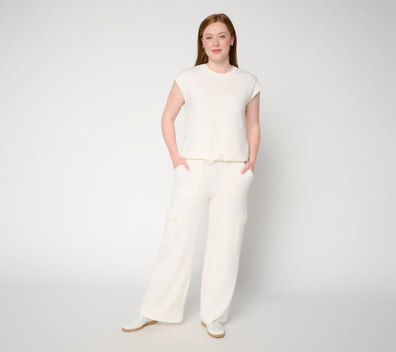 Lattelove French Terry Cap Sleeve & Cargo Pant Set — View 7