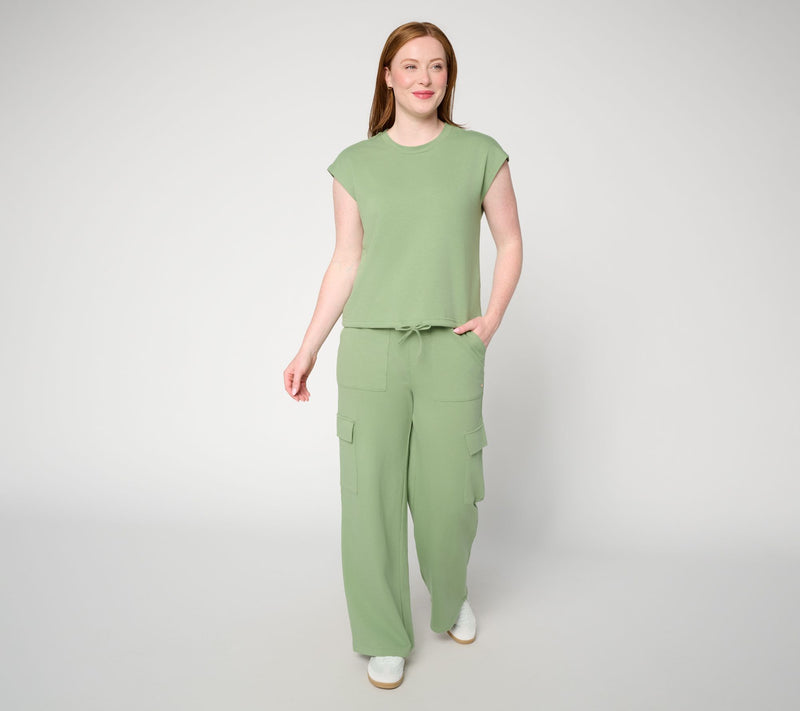 Lattelove French Terry Cap Sleeve & Cargo Pant Set — Main view