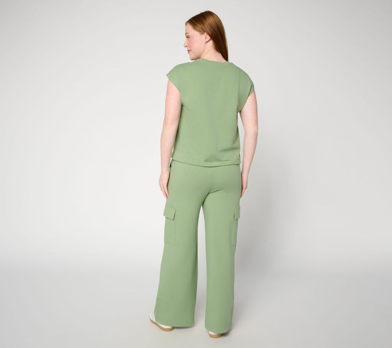 Lattelove French Terry Cap Sleeve & Cargo Pant Set — View 10