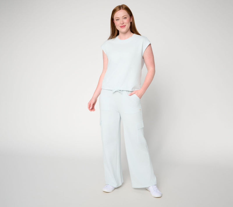 Lattelove French Terry Cap Sleeve & Cargo Pant Set — View 9