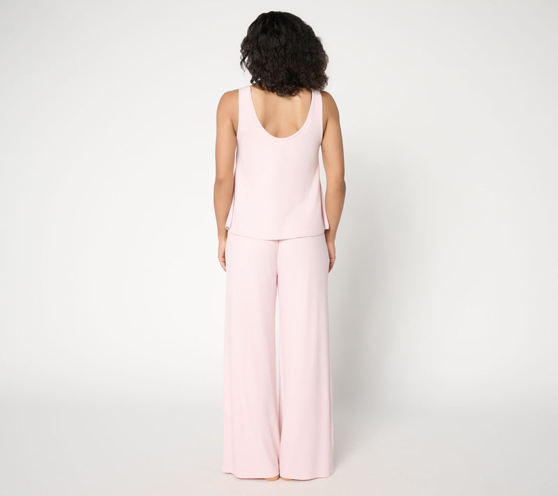 Lattelove Rib A-Line Tank & Straight Leg Pant Lounge Set — View 9