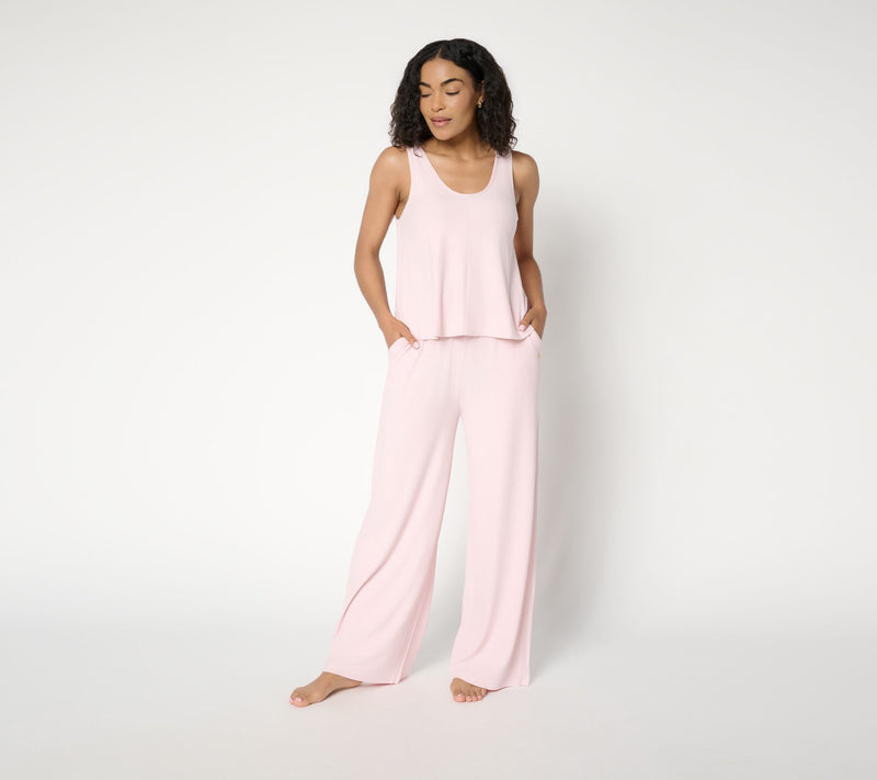 Lattelove Rib A-Line Tank & Straight Leg Pant Lounge Set — View 10