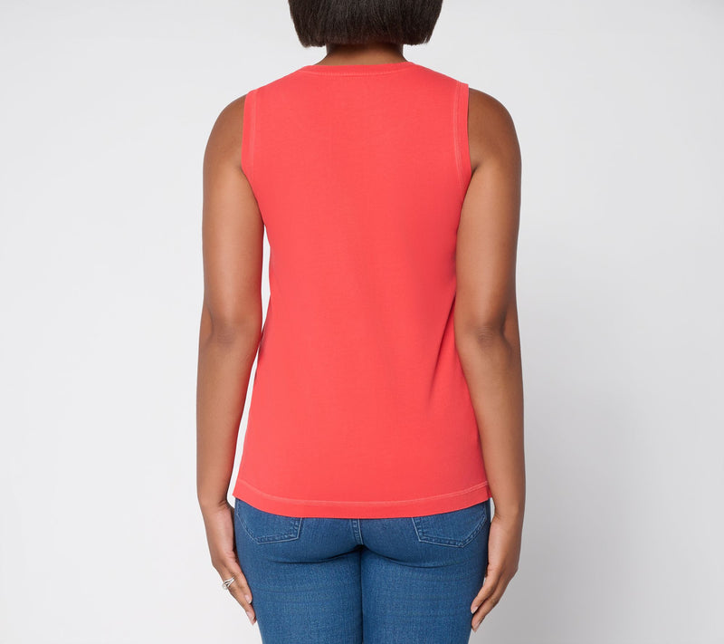 AnyBody Washed Cotton Jersey Tank Top — View 4