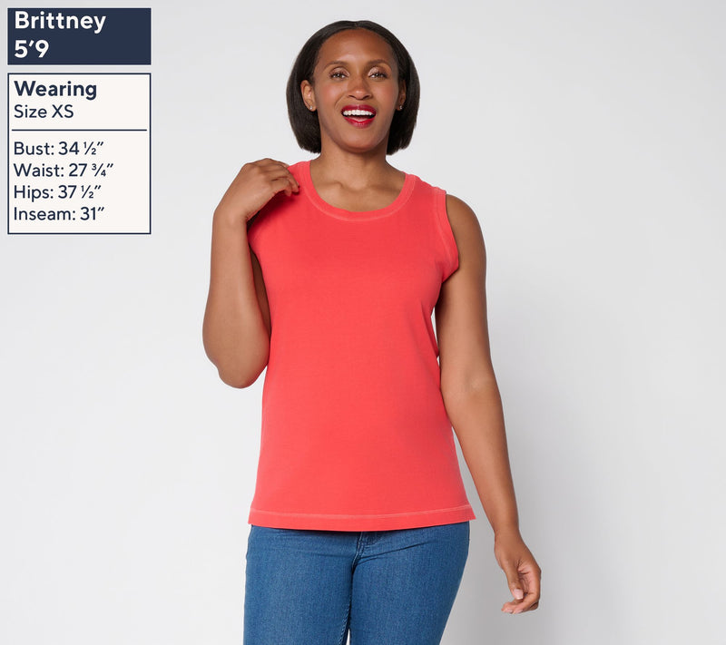 AnyBody Washed Cotton Jersey Tank Top — View 3