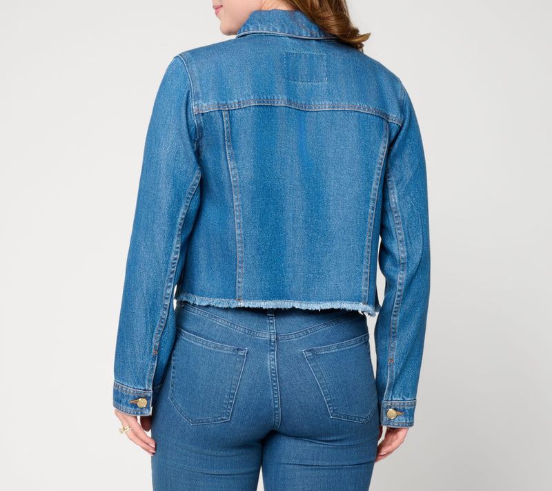 Flowee by Aimee Kestenberg Cropped Denim Jacket — View 12