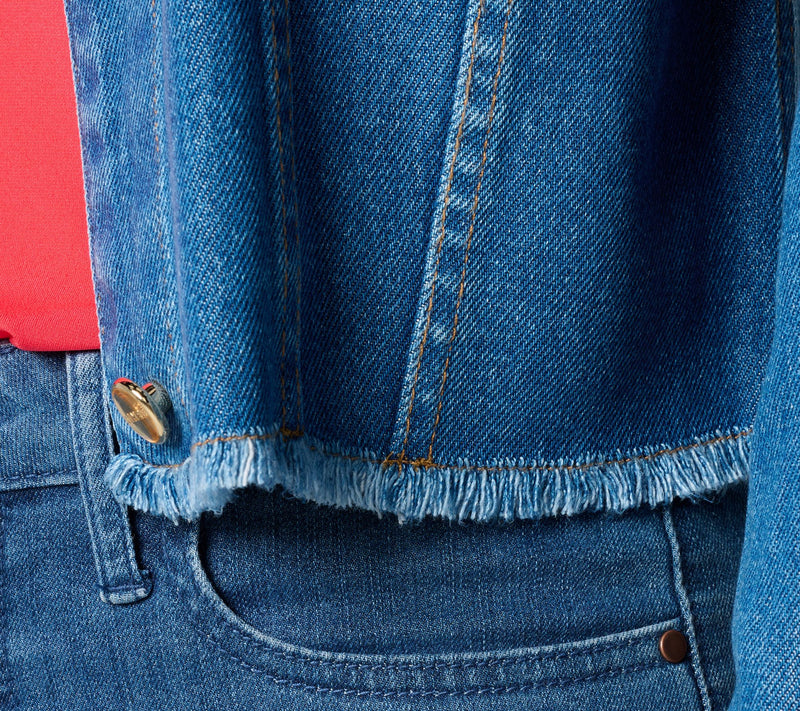 Flowee by Aimee Kestenberg Cropped Denim Jacket — View 14