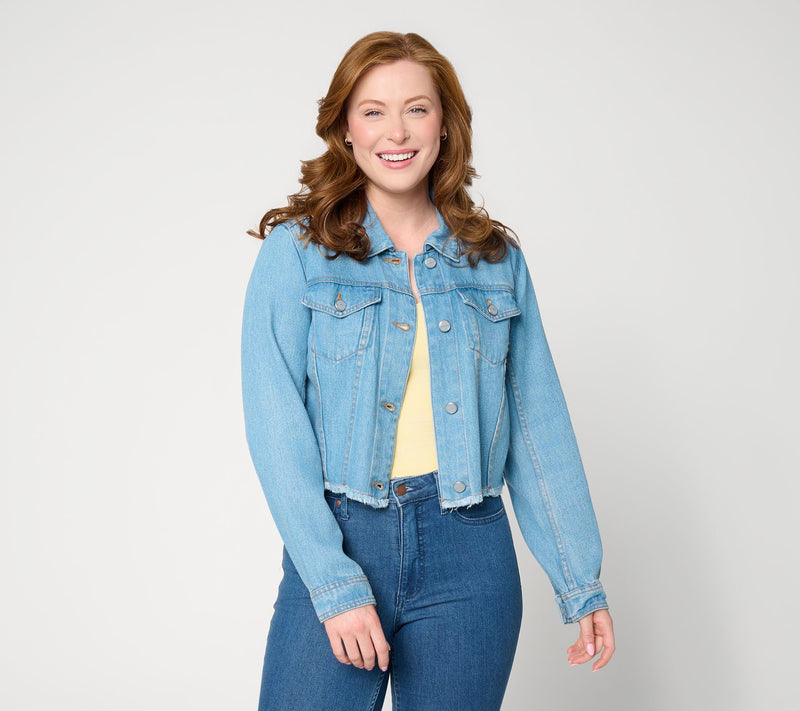 Flowee by Aimee Kestenberg Cropped Denim Jacket — View 7