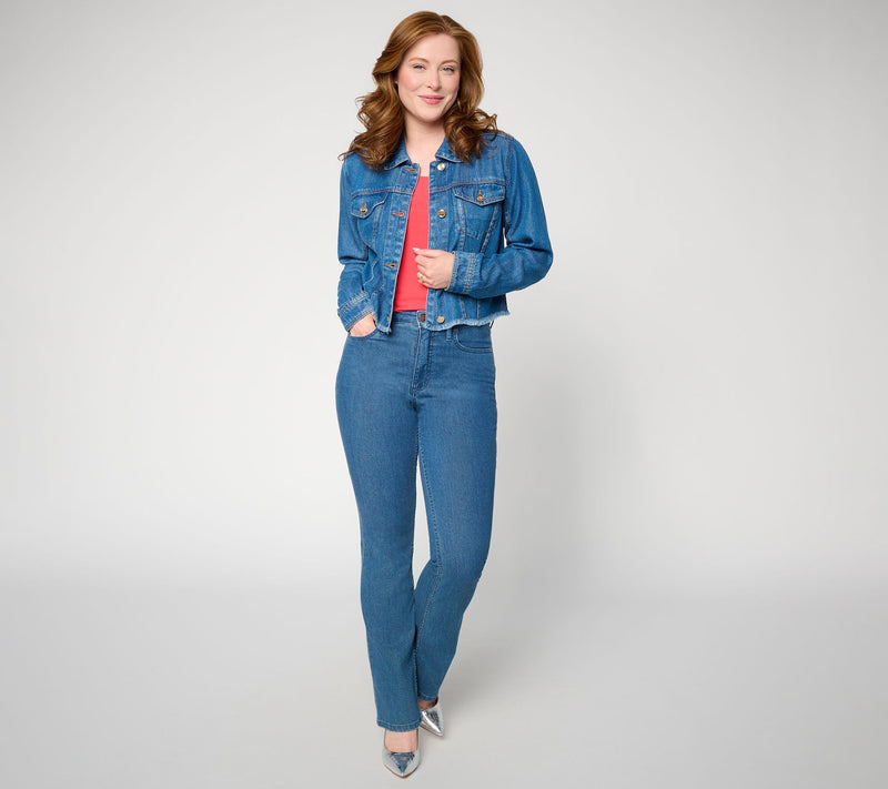 Flowee by Aimee Kestenberg Cropped Denim Jacket — View 13