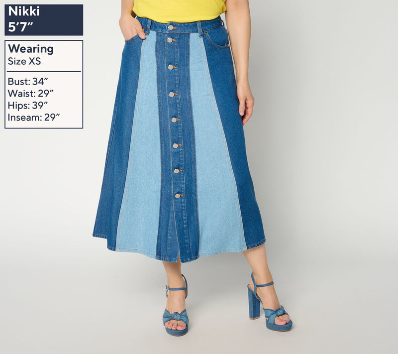 Flowee by Aimee Kestenberg A-Line Denim Skirt — View 9