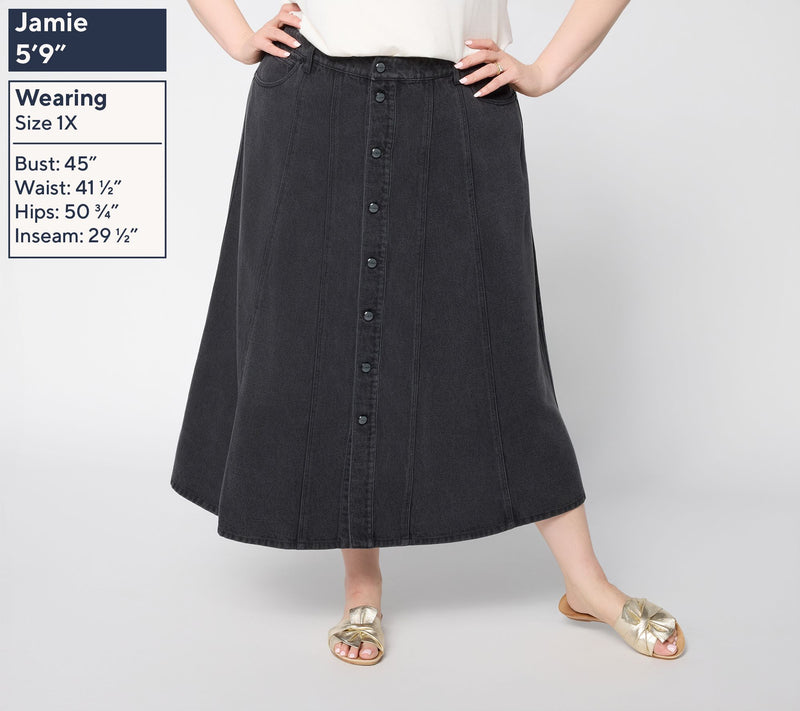 Flowee by Aimee Kestenberg A-Line Denim Skirt — View 8