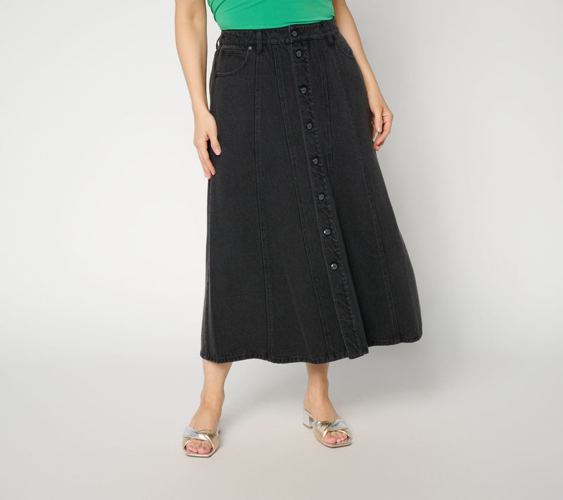 Flowee by Aimee Kestenberg A-Line Denim Skirt — View 3