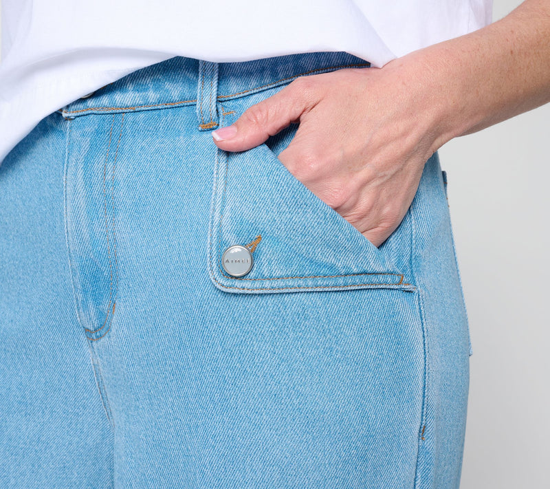 Flowee by Aimee Kestenberg Regular Jeans with Back Elastic Waist — View 10