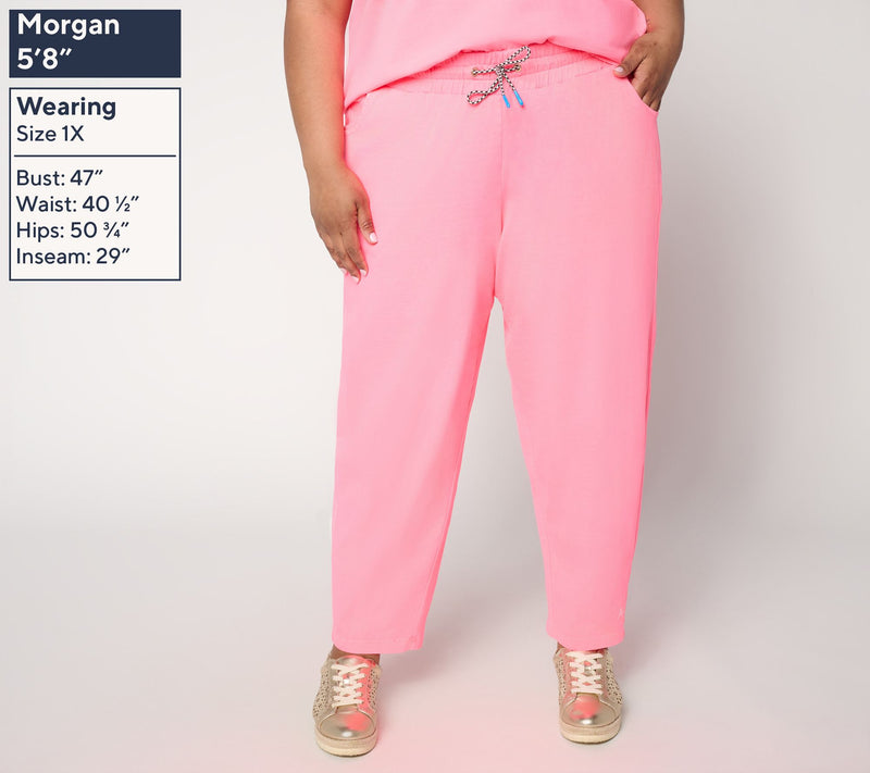 Revive by Aimee Kestenberg Barrel Leg Knit Pull-On Pants — View 2