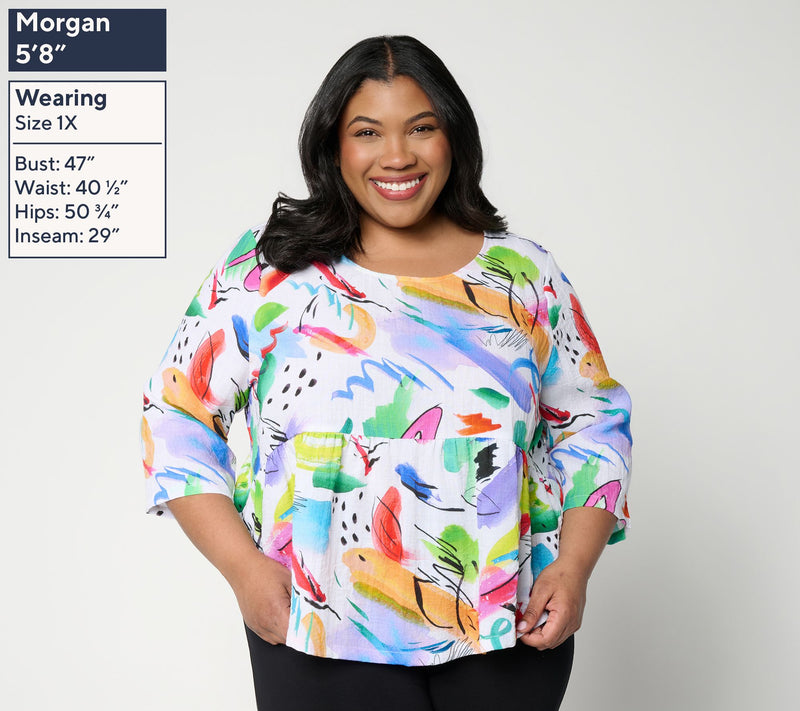 Airee by Aimee Kestenberg A-Line Top with Flounce Hem — View 2