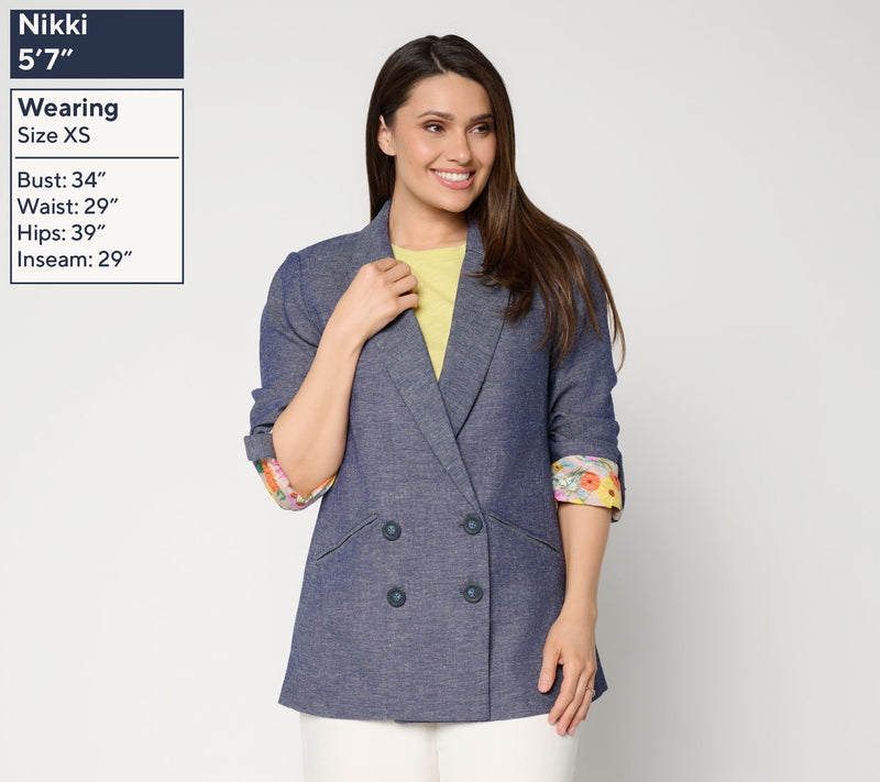 Earth by Aimee Kestenberg Cotton Linen Tailored Blazer — View 7