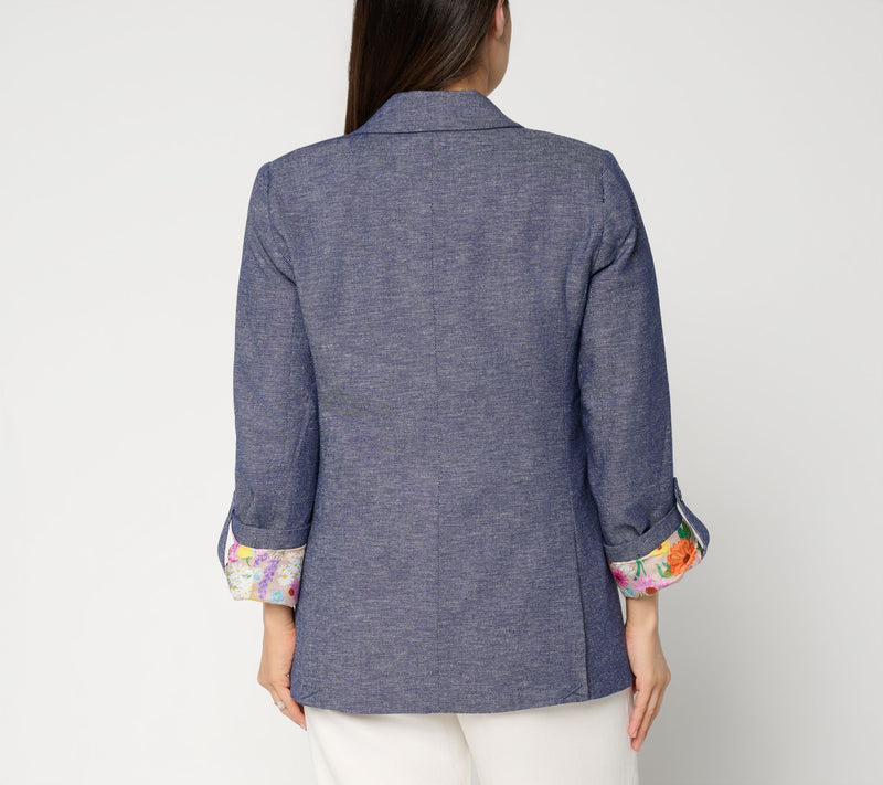 Earth by Aimee Kestenberg Cotton Linen Tailored Blazer — View 8