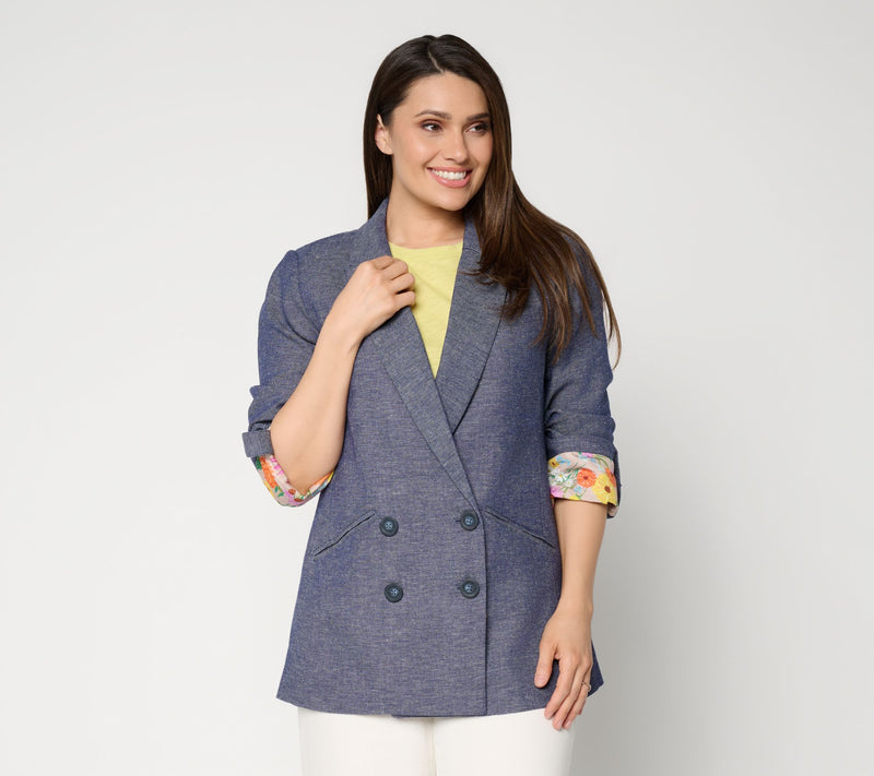 Earth by Aimee Kestenberg Cotton Linen Tailored Blazer — Main view