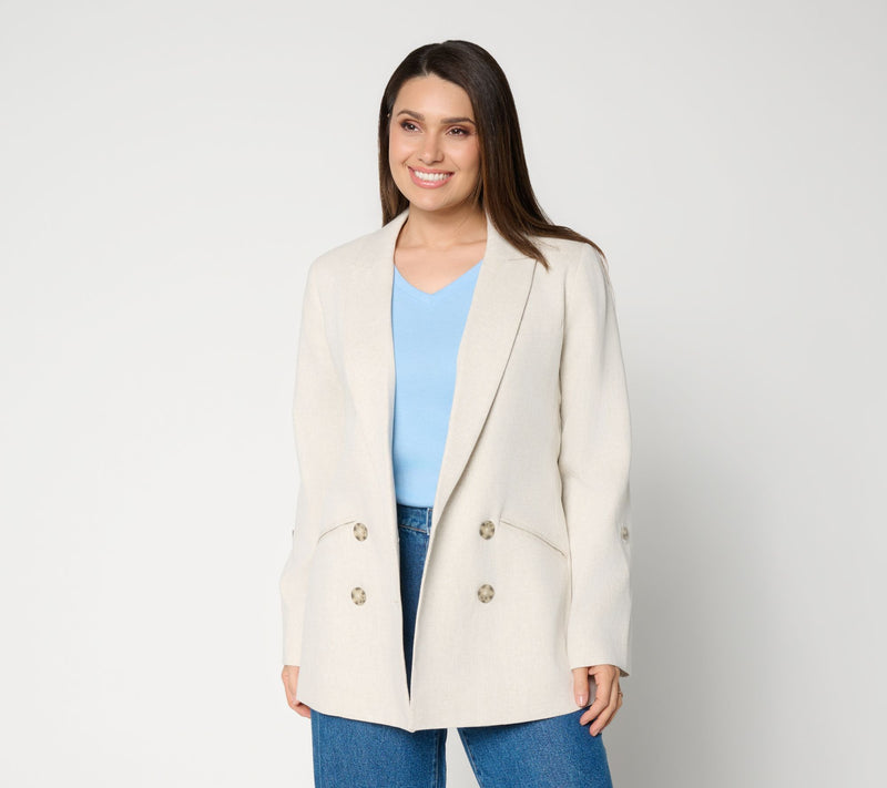 Earth by Aimee Kestenberg Cotton Linen Tailored Blazer — View 5
