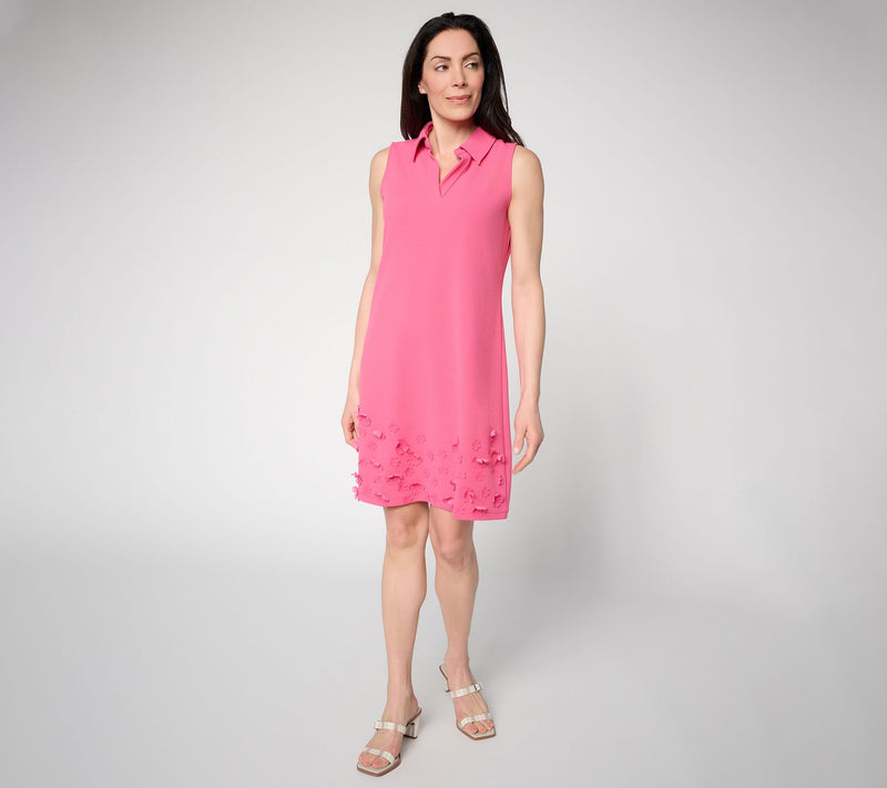 Dennis Basso Regular FLoral Luxe Crepe Sleeveless Dress — View 7