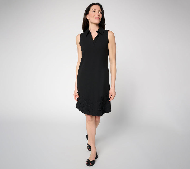 Dennis Basso Petite FLoral Luxe Crepe Sleeveless Dress — Main view